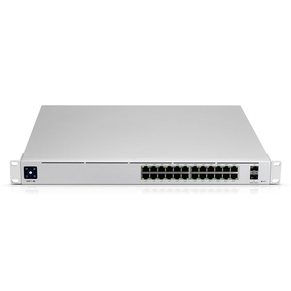 UBIQUITI USW-PRO-24 Conmutador de capa 3 de 24 puertos que admite conexiones 10G SFP+ con refrigeración sin ventilador