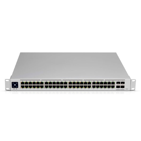 UBIQUITI USW-PRO-48 Conmutador de capa 3 de 48 puertos que admite conexiones 10G SFP+ con refrigeración sin ventilador