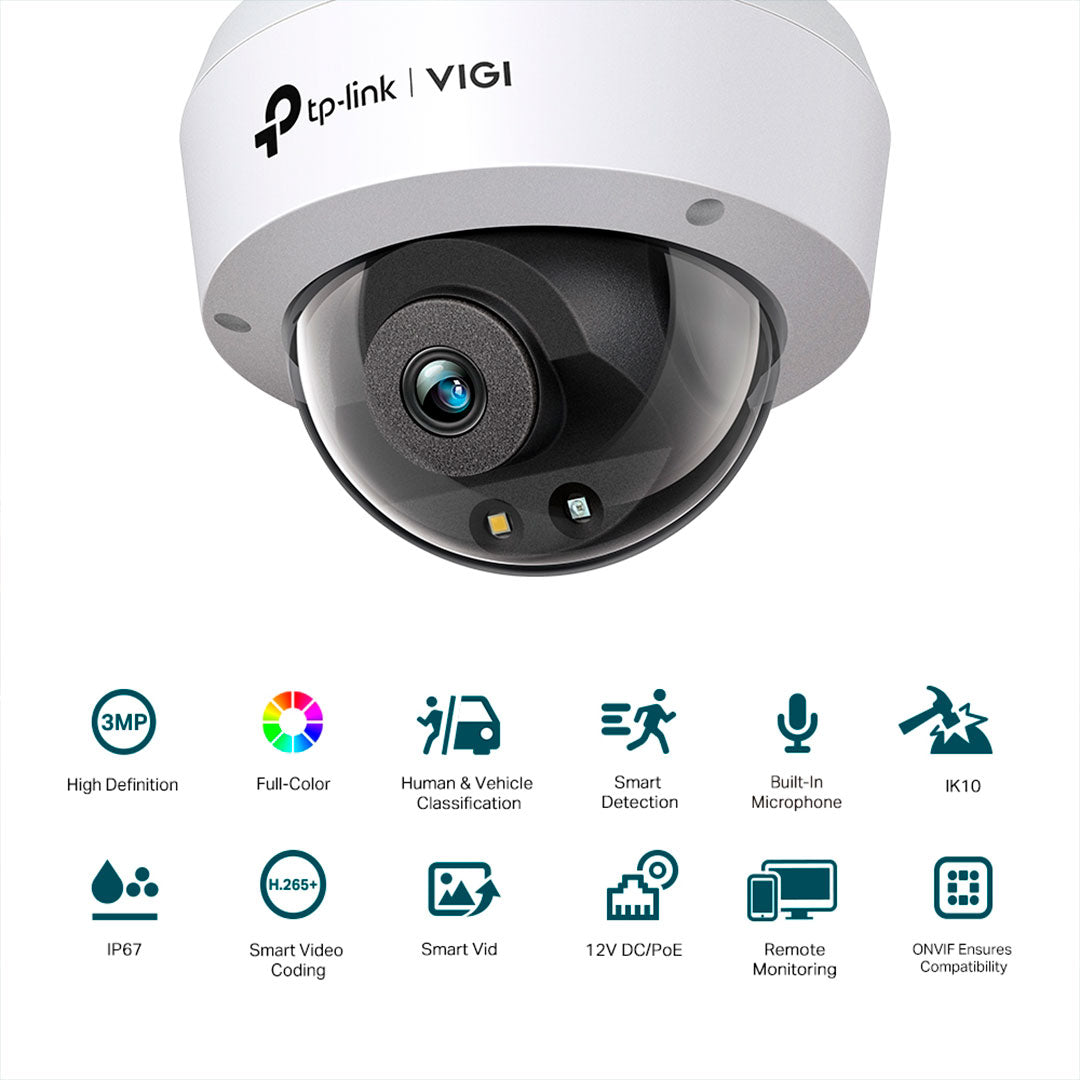TP-LINK VIGI C230 2.8mm Cámara de Seguridad IP PoE 3MP 2K