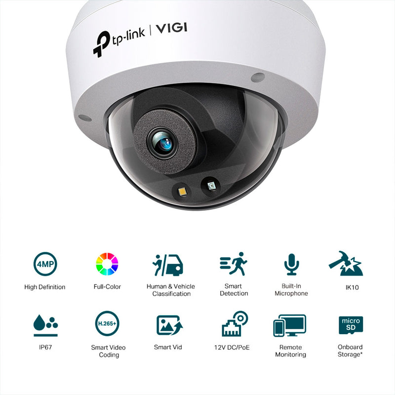 TP-LINK VIGI C240 2.8mm Cámara de Seguridad IP PoE 4MP 2K+
