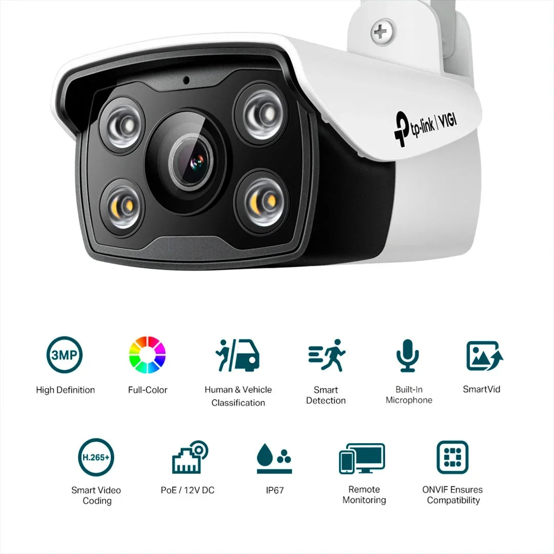 TP-LINK VIGI C330 2.8mm Cámara de Seguridad IP PoE 3MP 2K
