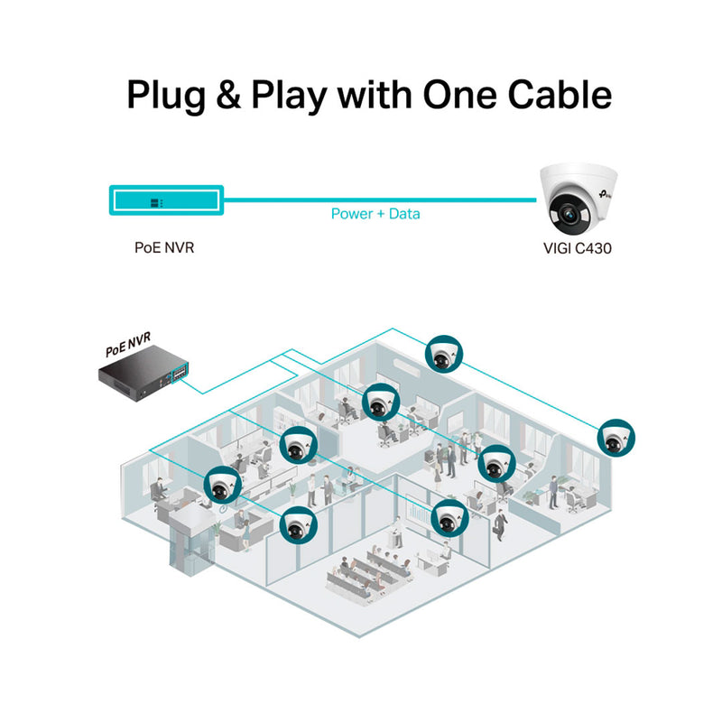 TP-LINK VIGI C430 4mm Cámara de Seguridad IP PoE 3MP 2K