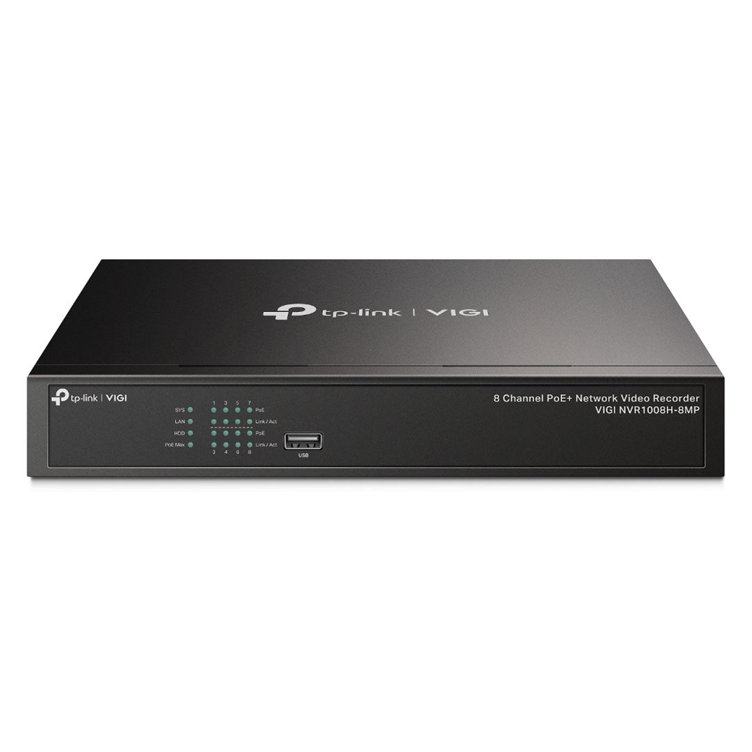 TP-LINK VIGI NVR1008H-8MP Grabador de Vídeo NVR 8 Canales 8MP PoE+ 113W