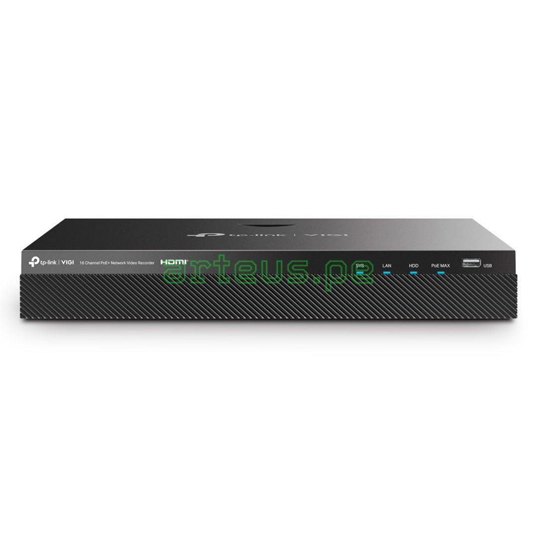 TP-LINK Grabador de Vídeo NVR 16 Canales PoE+ 90W 4K 2HDD VIGI NVR2016H-16P