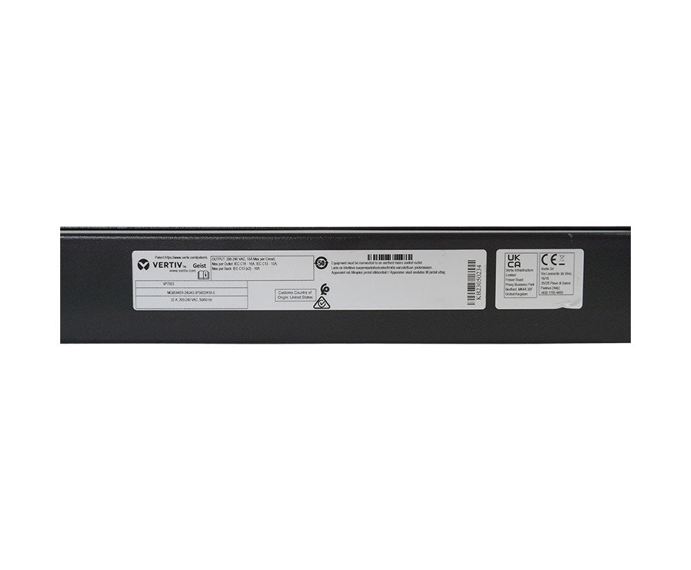 VERTIV VP7553 PDU Vertical de 32A 230V 7.3W Salida 20 tomas C13, 4 C19, Entrada 2P+E