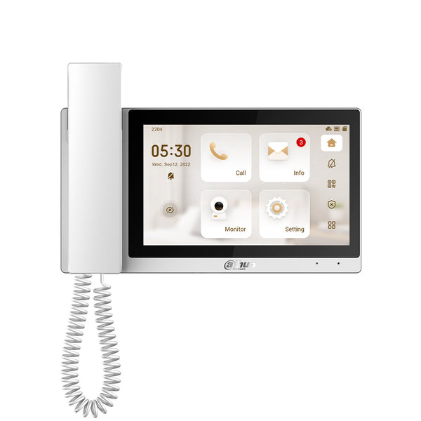 DAHUA DHI-VTH5421EW-H, Monitor IP POE LCD Táctil 7" para Videoportero blanco