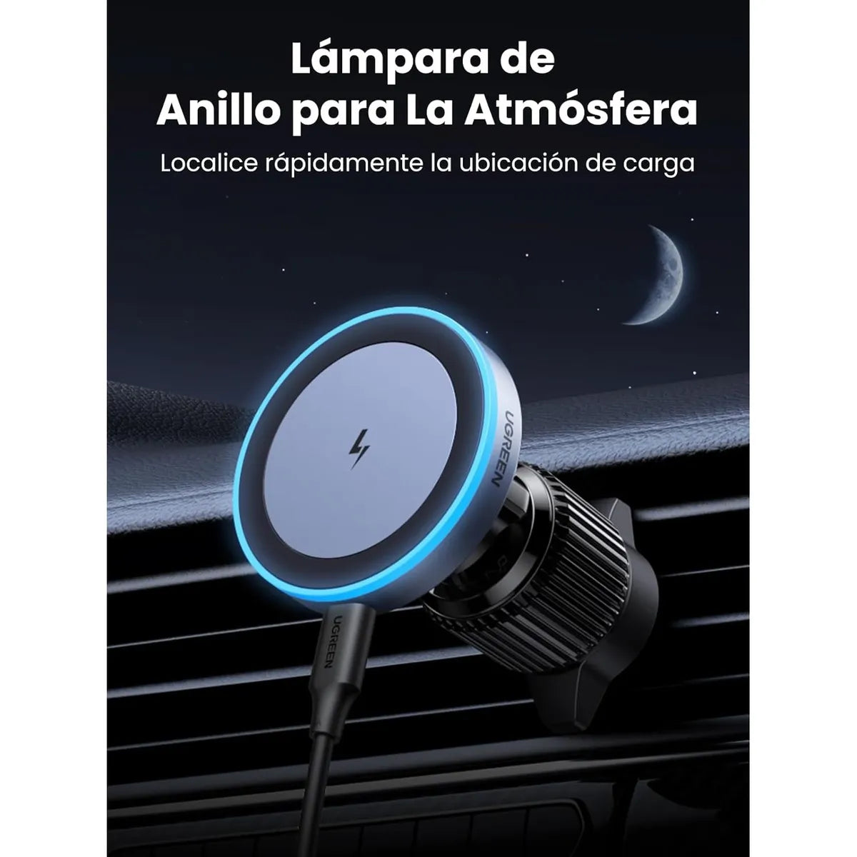 UGREEN W525 35029 Cargador Inalámbrico para Auto 7.5W