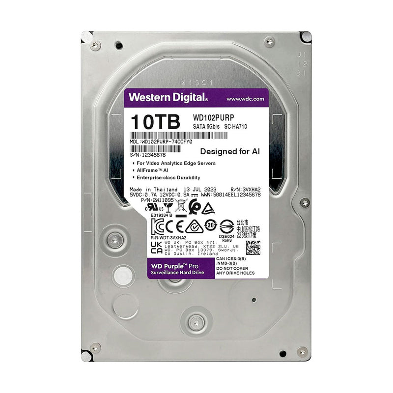 WESTERN DIGITAL WD102PURP Disco duro Purple Pro 10TB SATA 512MB Cache 7200 rpm 3.5"