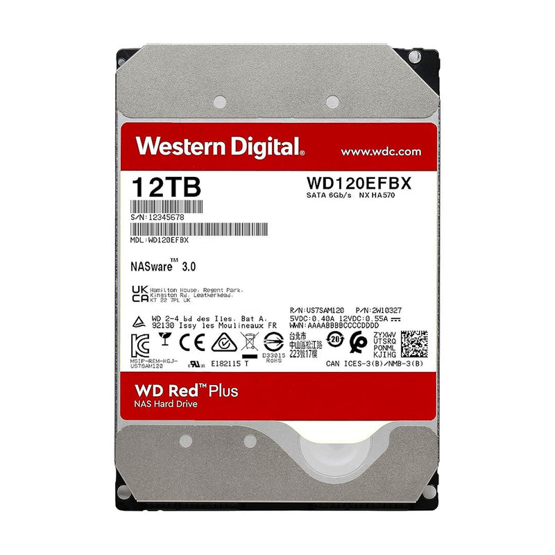 WESTERN DIGITAL Red Plus 12 TB SATA 6,0 Gb 256 MB de cache, 7200 RPM, disco rígido de 3,5"