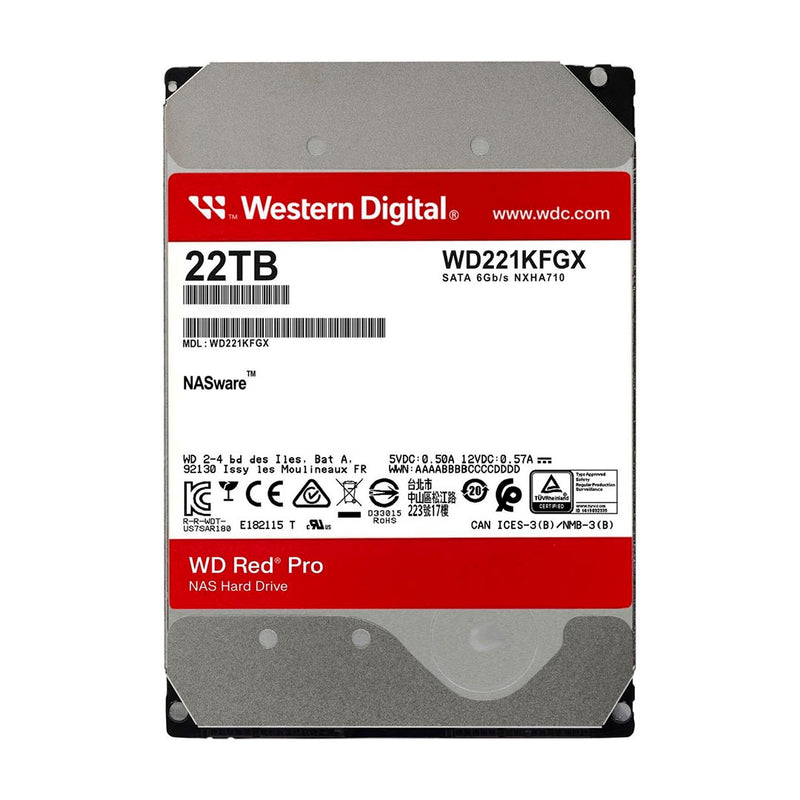 WESTERN DIGITAL Red Pro 22 TB SATA 6GBs Hard Drive, 3.5" 7200rpm, 512MB Cache