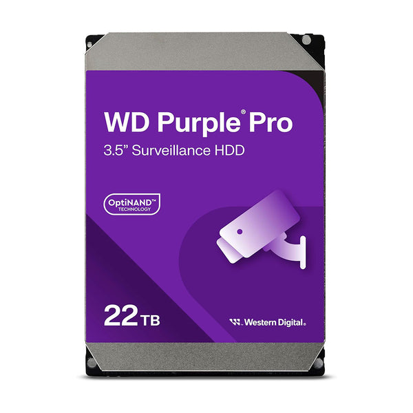 WESTERN DIGITAL WD221PURP PRO 22TB 7200RPM Purple Hard Drive Professional for Video Surveillance Equipment