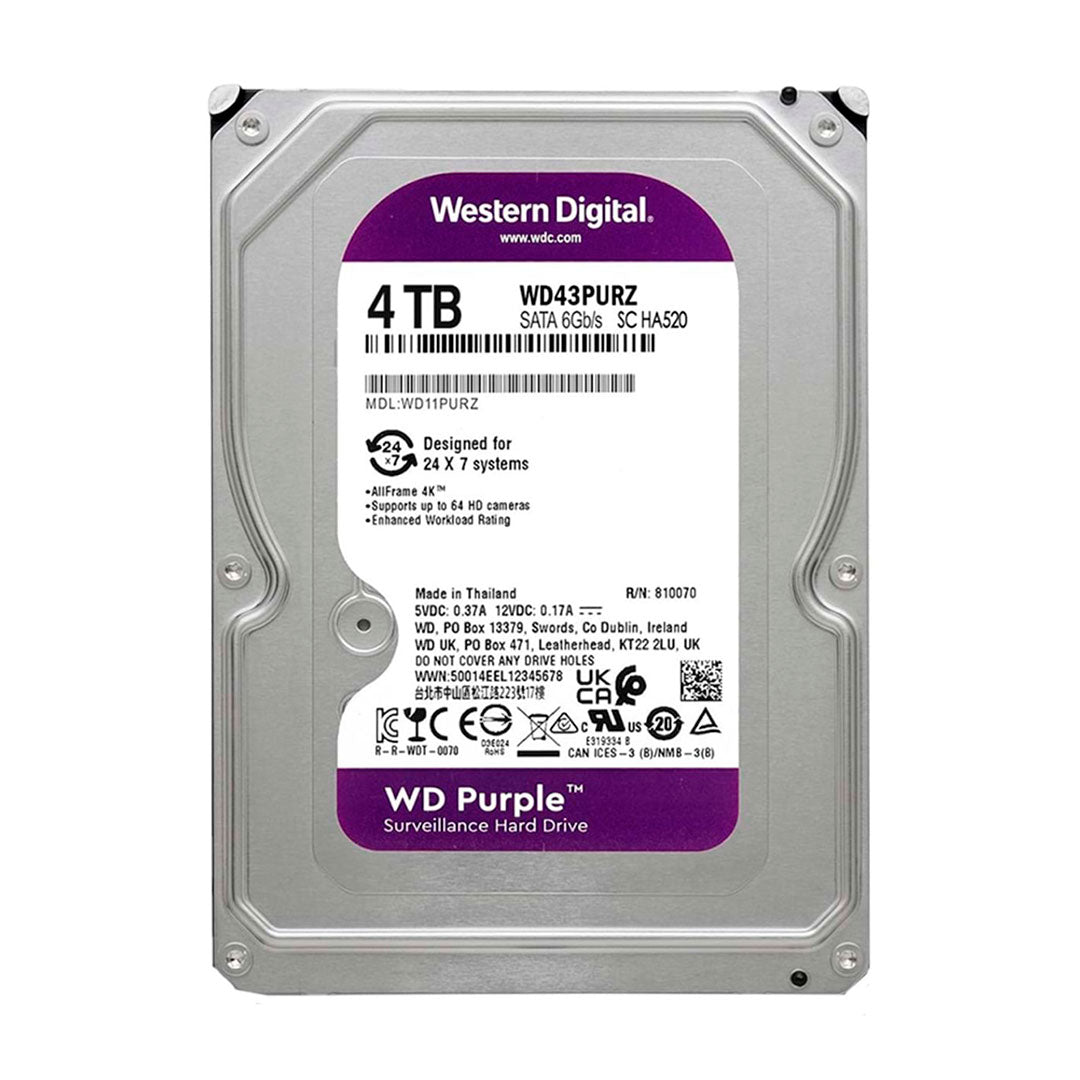 WESTERN DIGITAL WD40PURZ DISCO DURO 4TB, WD PURPLE 3.5" SATA