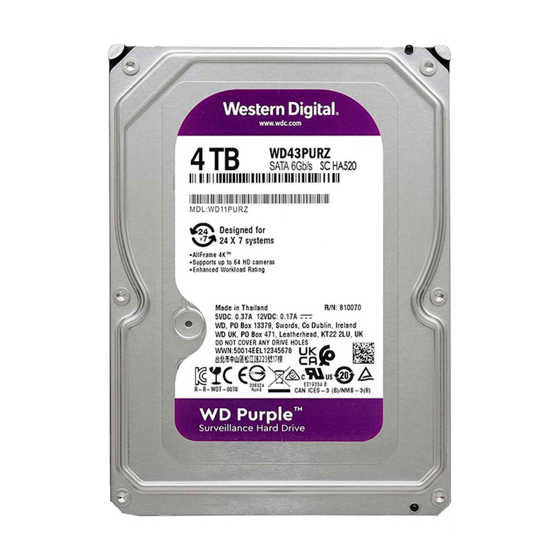 WESTERN DIGITAL WD40PURZ DISCO DURO 4TB, WD PURPLE 3.5" SATA