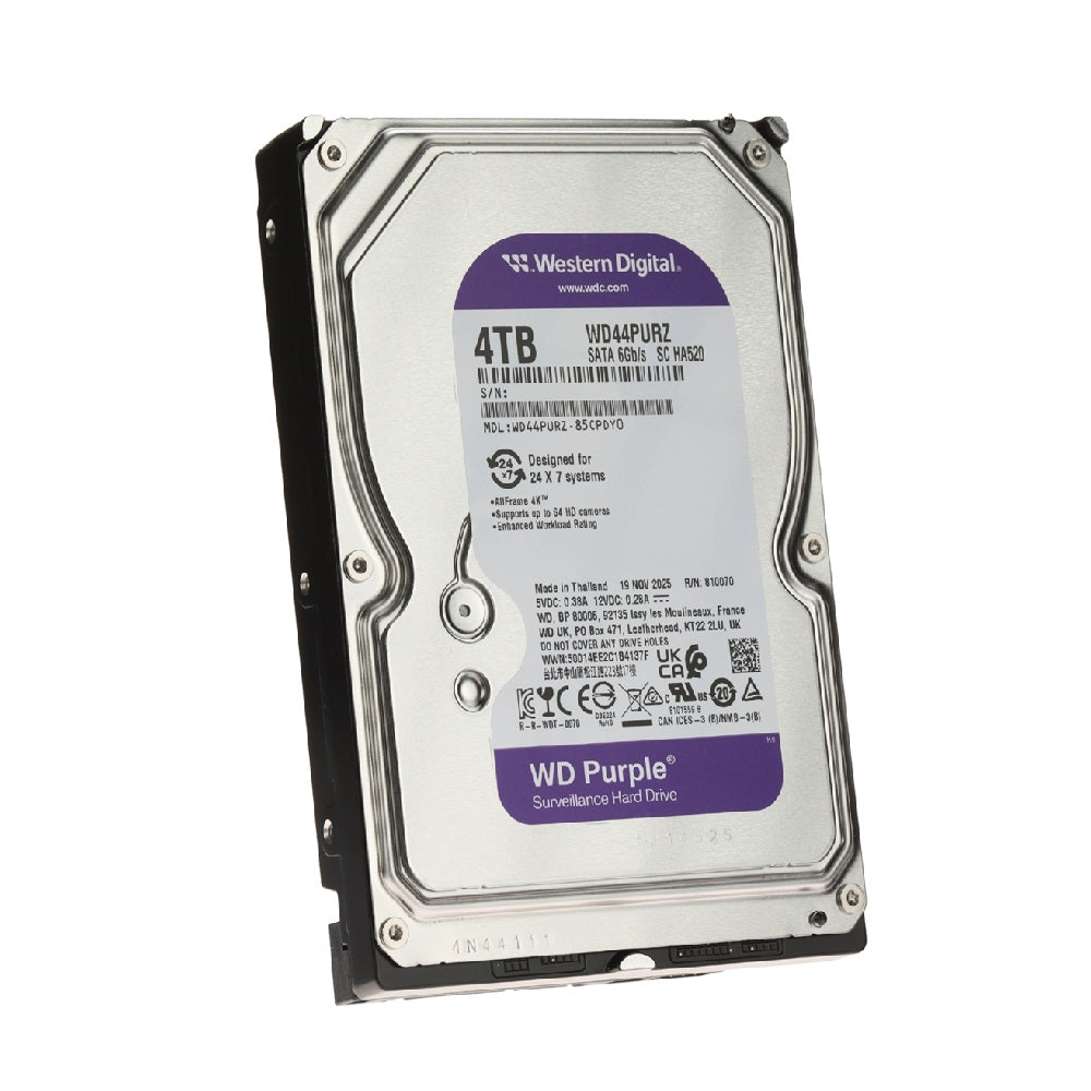 WESTERN DIGITAL WD44PURZ WD PURPLE Disco Duro Púrpura 4TB 256MB 3.5"