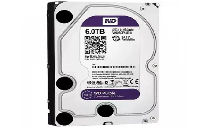 WESTERN DIGITAL WD60PURX Disco Duro 6TB Purple 3.5" SATA 5400 RPM para Videovigilancia