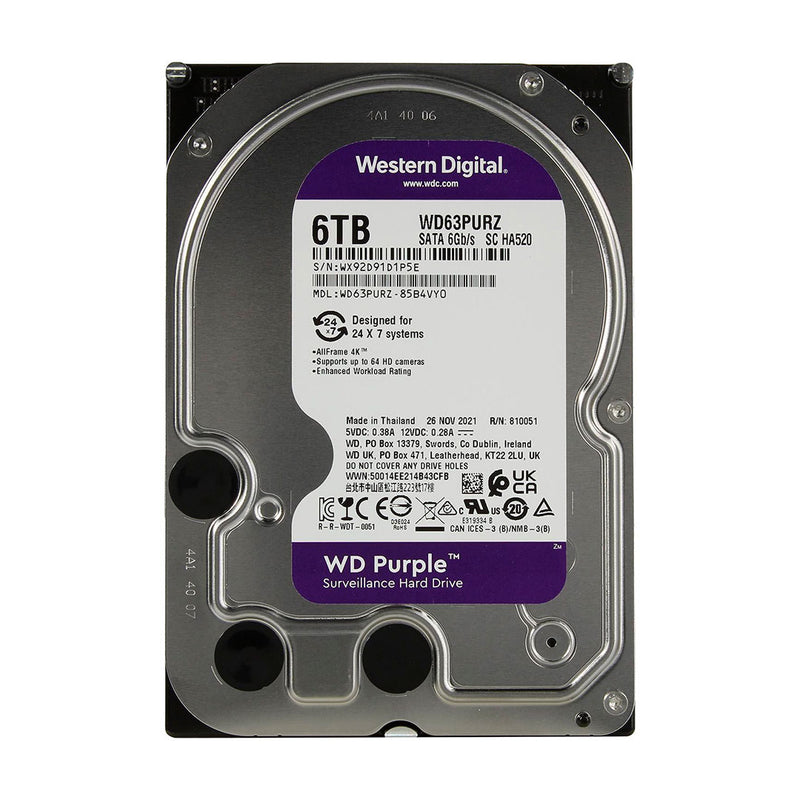 WESTERN DIGITAL WD63PURZ Disco duro púrpura 6TB SATA 3.5"