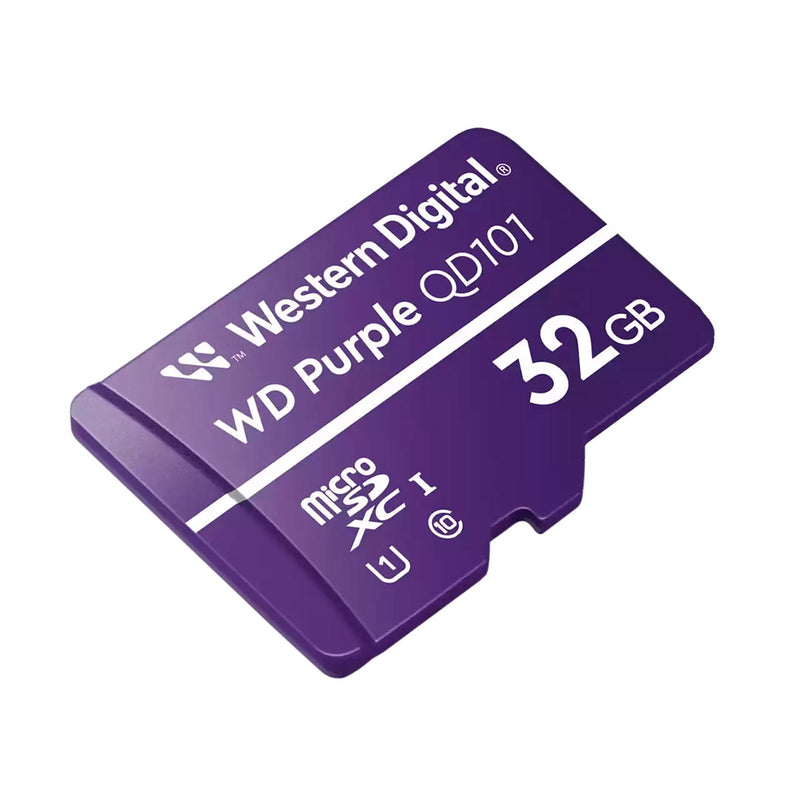 WESTERN DIGITAL WDD032G1P0C Purple 32GB MicroSD Flash Memory exclusivamente para vigilância por vídeo 24x7 