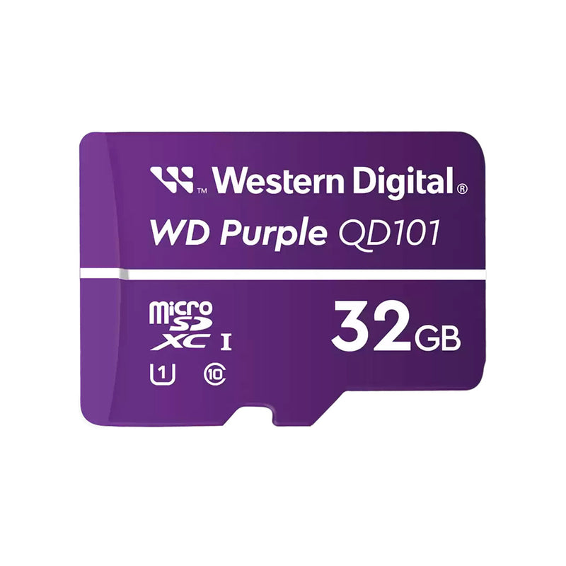 WESTERN DIGITAL WDD032G1P0C Purple 32GB MicroSD Flash Memory exclusivamente para vigilância por vídeo 24x7 