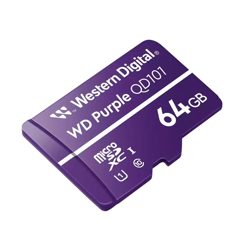 WESTERN DIGITAL WDD064G1P0C WD Purple Flash MicroSD Memory 64GB exclusively for 24x7 Video Surveillance 