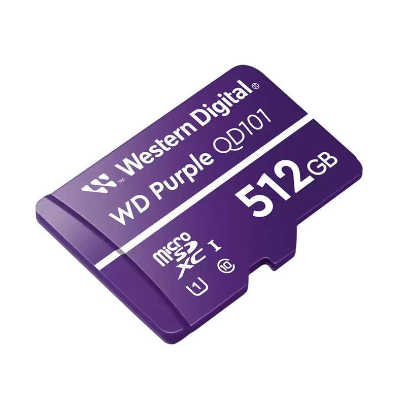 WESTERN DIGITAL WDD512G1P0C Memoria MicroSD Flash WD Púrpura 512GB exclusivo para videovigilancia 24x7