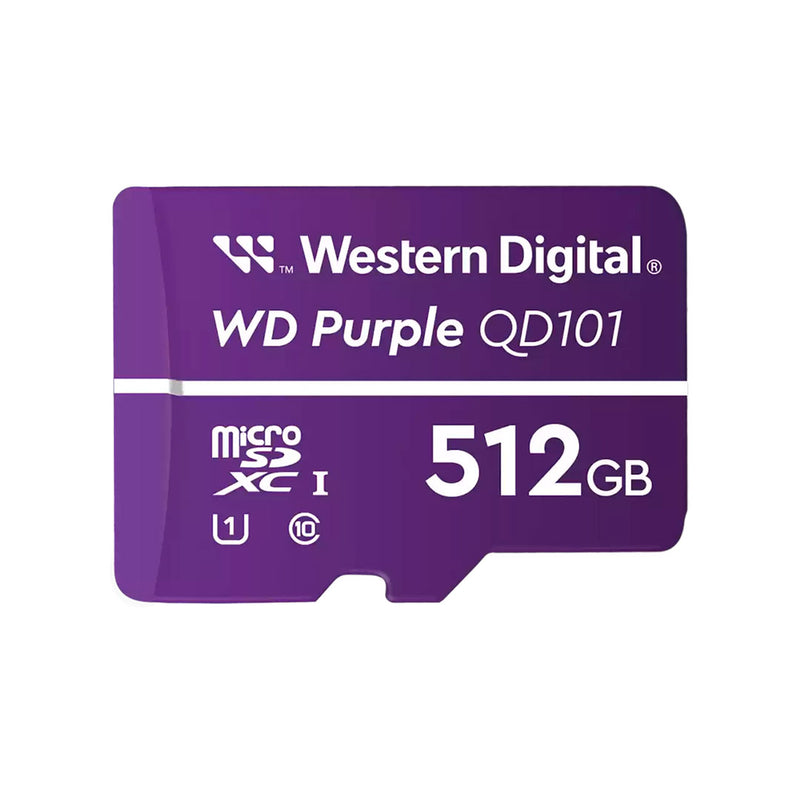 WESTERN DIGITAL WDD512G1P0C Memoria MicroSD Flash WD Púrpura 512GB exclusivo para videovigilancia 24x7
