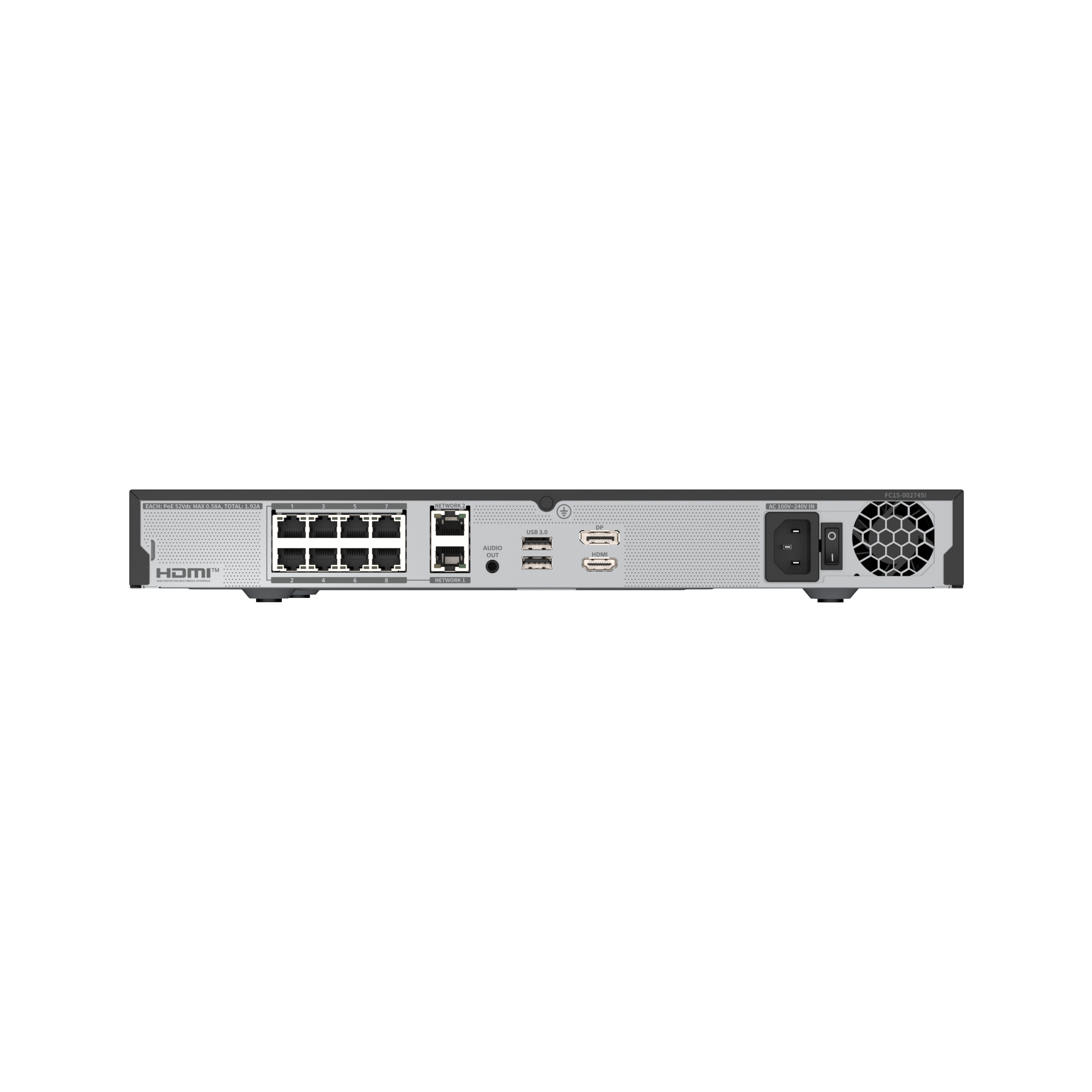 HANWHA VISION WRN-816S-8TB Grabador de Video NVR 16 Canales HDD 8TB