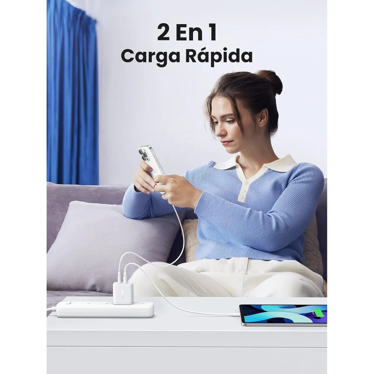 UGREEN X227 45314 Cargador Carga Rápida 20W 2 puertos USB-C USB-A PD