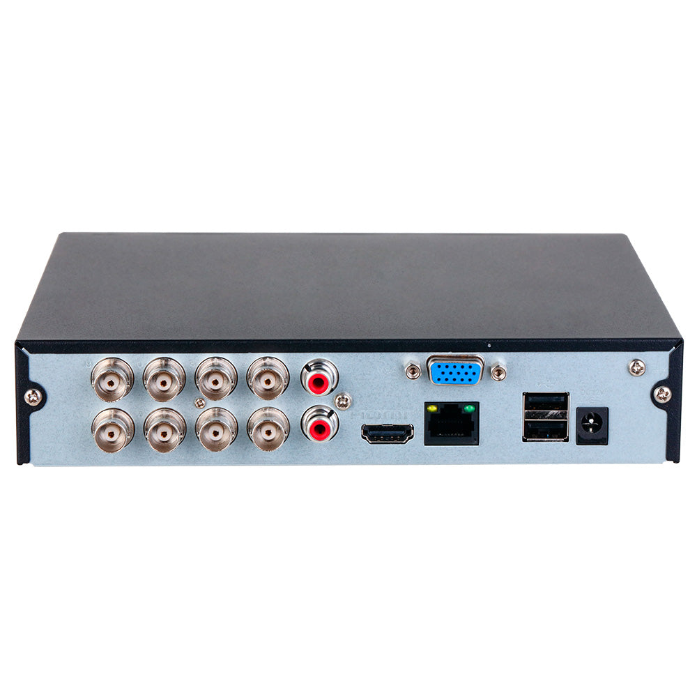 Grabador de video digital CCTV con conectores BNC, HDMI, VGA, USB y puerto Ethernet
