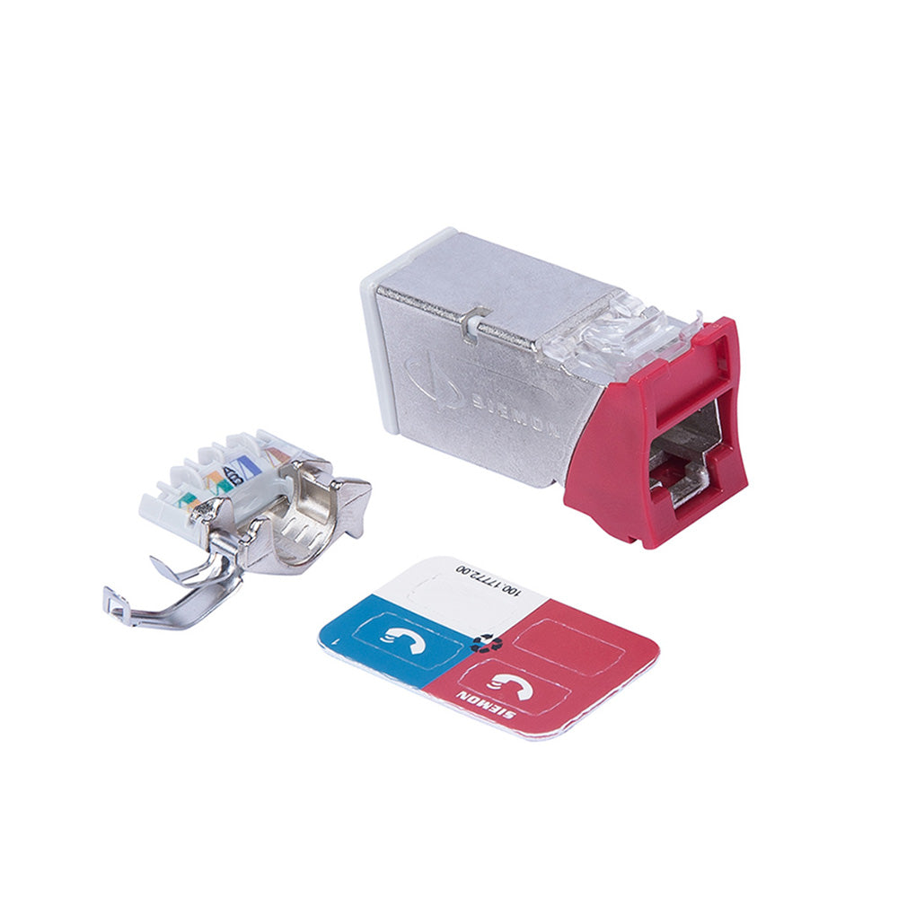 SIEMON Z6A-S03B Jack Cat6A Blindado, Z-MAX, Color Rojo