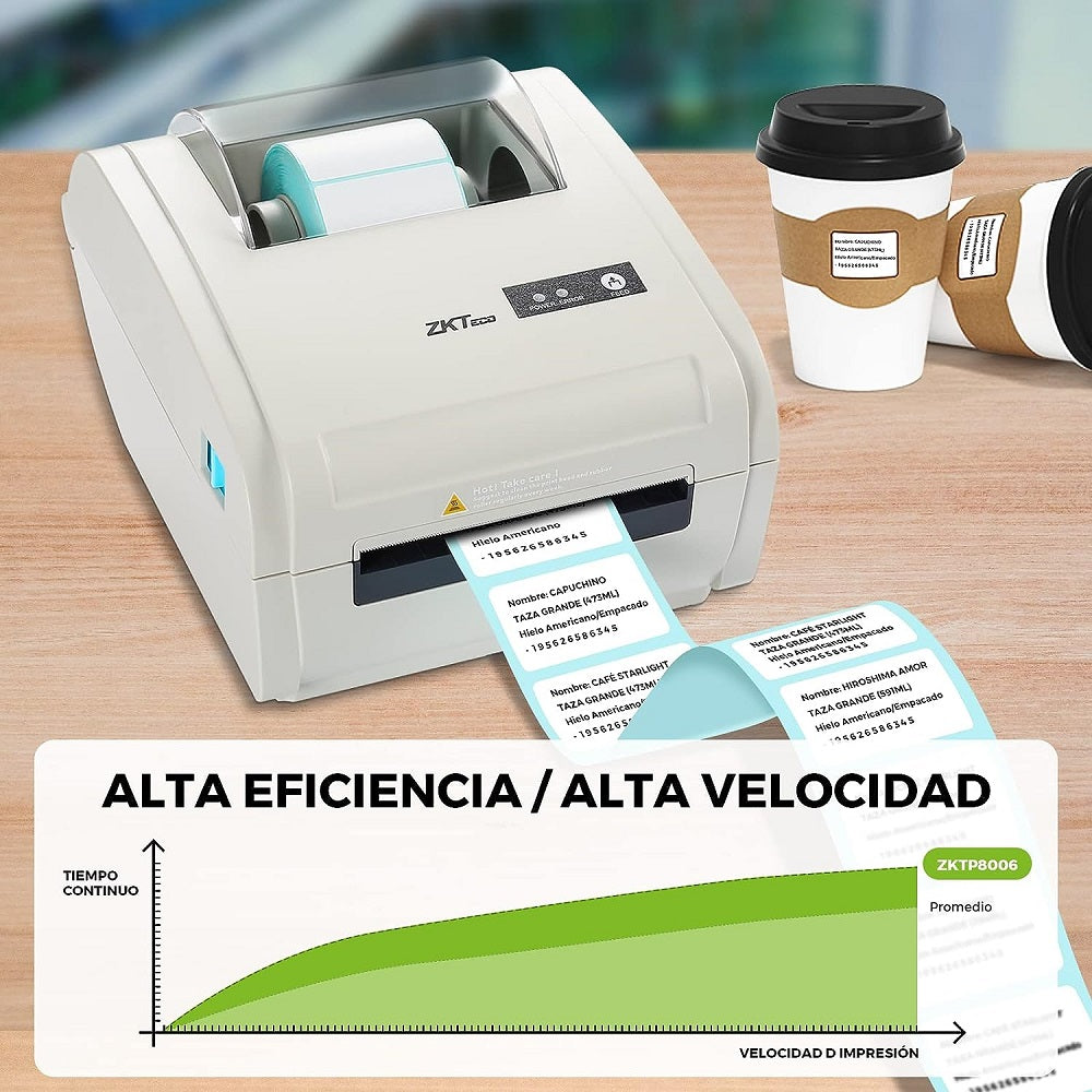 ZKTECO ZKP8006 Impresora Térmica de Etiquetas USB