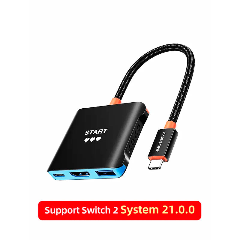 CABLETIME CBS1B Adaptador de USB-C 3 en 1 CT-SHUB31AB