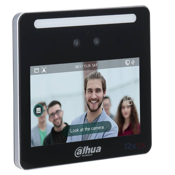 DAHUA ASI3213G-MW Control de asistencia y acceso biométrico por rostro, tarjeta MIFARE código 4.3"