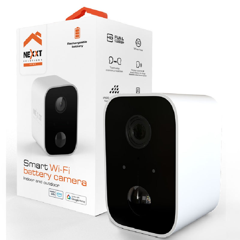 NEXXT SOLUTIONS NHC-O640, Cámara de seguridad WIFI con BATERIA 2MP Full HD audio bidireccional sensor de movimiento control por voz int/ext