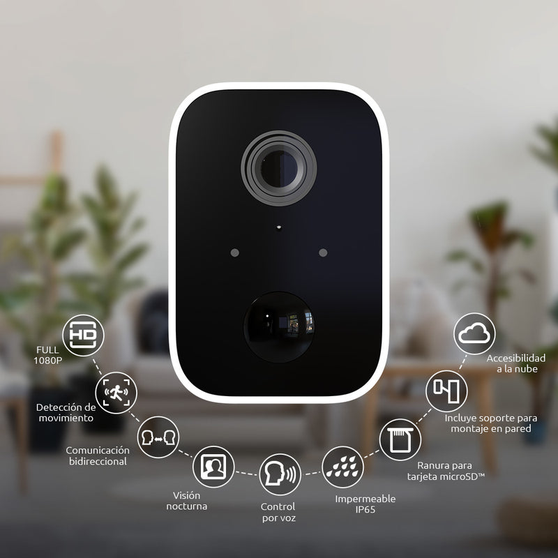 NEXXT SOLUTIONS NHC-O640, Cámara de seguridad WIFI con BATERIA 2MP Full HD audio bidireccional sensor de movimiento control por voz int/ext