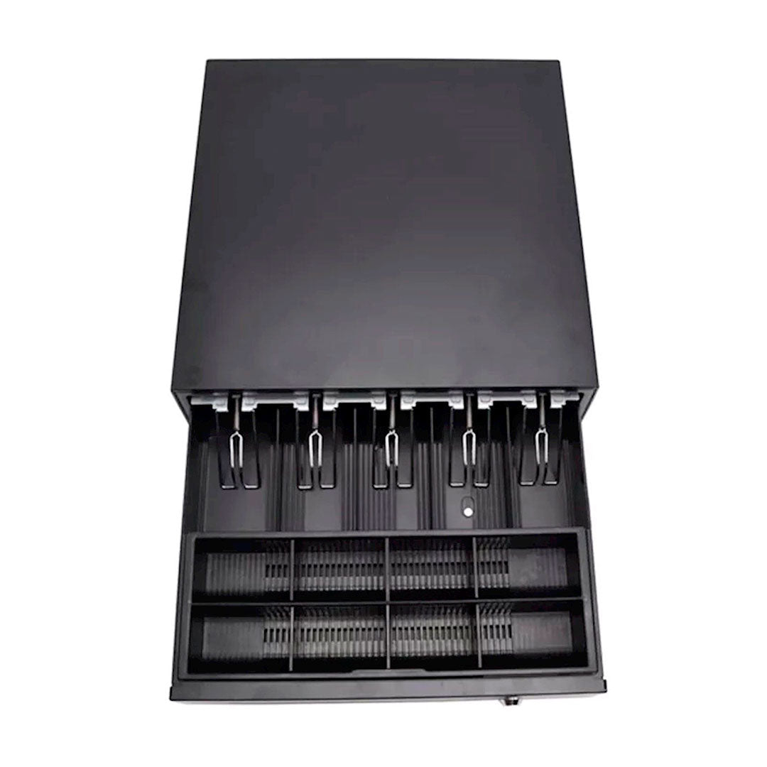 POS LINK 400AS Gaveta de dinero 5 secciones para billetes y 8 para monedas. Manual y eléctrico
