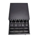 POS LINK 400AS, Cash drawer with 5 sections for bills and 8 for coins. Manual and electric
