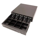 POS LINK 400AS, Cash drawer with 5 sections for bills and 8 for coins. Manual and electric