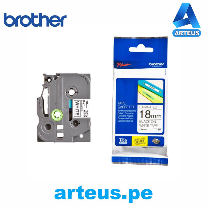 BROTHER TZE-241 - CINTA STD BLANCO 18MM (TZE-241) - ARTEUS