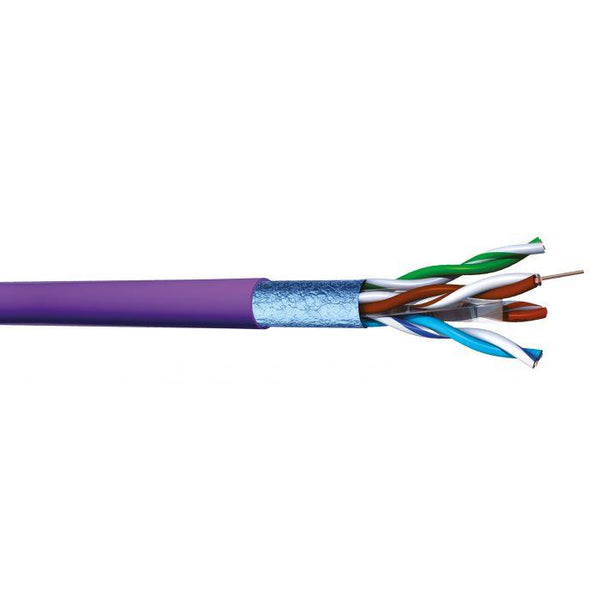 Cable de red F/UTP Cat6A, MMC MFU5104SH5 LSHZ 23awg chaqueta color violeta. Rollo de 500m. Para alimentar equipos IP como camaras, wifi, telefonos IP, etc - ARTEUS