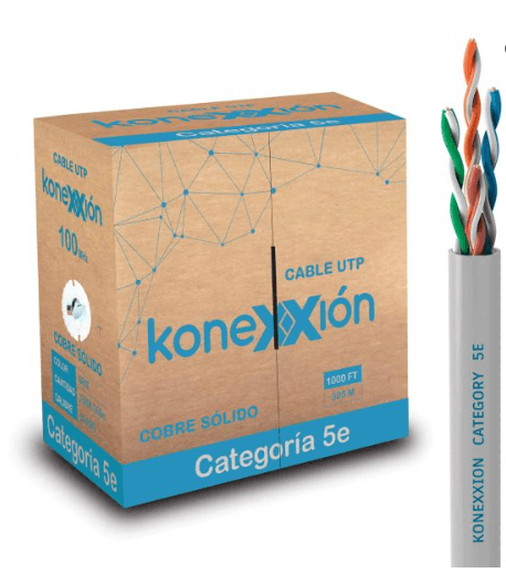 Cable de red UTP Categoria 5E KONEXXION 7011013101 25awg rollo x 305m. Para uso interior chaqueta gris - ARTEUS