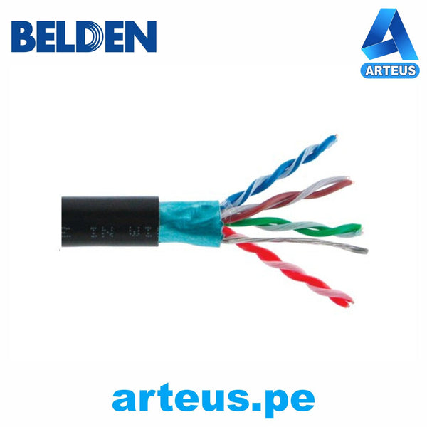 Cable UTP FTP NEGRO Cat 5E cobre solido BELDEN 1300A-BL-1000 4P 24awg 100Mhz CMR uso Exteriores - ARTEUS