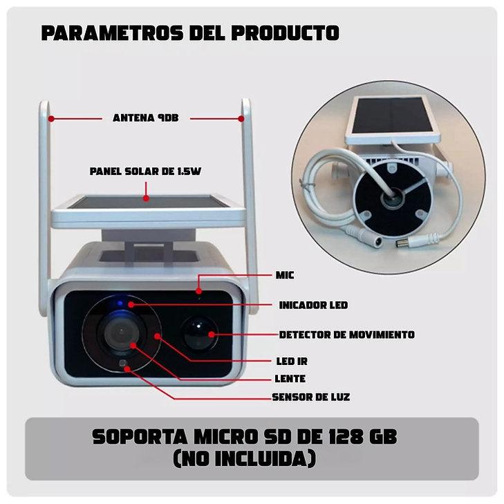 Camara de vigilancia SOLAR Full hd SIPW01_20. Camara WIFI 1080P 2MP con bateria de litio. Micofono y parlante incorporado. - ARTEUS