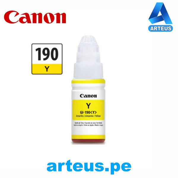 CANON 0670C001AC - Botella de tinta Canon GI-190 Y amarillo. - ARTEUS