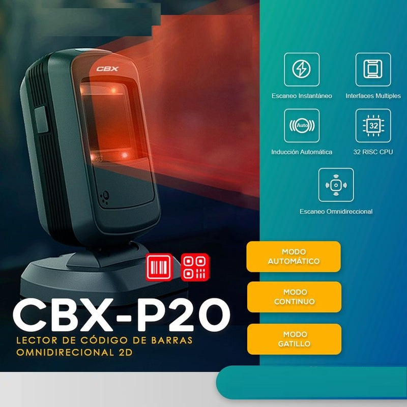 CBX-P20, Lector de Código de Barra Omnidireccional 1D/2D USB Sobremesa