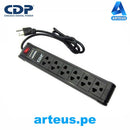 CDP R-PS6 - Supresor de Picos CDP R-PS6 210V - 250V 15 Amps 6 salidas NEMA 5-15 On-Off Switch. - ARTEUS