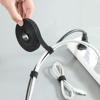 Cinta adhesiva doble contacto Strapp tipo velcro de 20mm (3/4") de ancho x 20m de largo SATRA, 1703012020 Color negro, para ordenar cables - ARTEUS