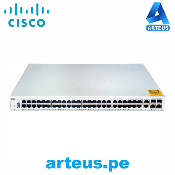 CISCO C1000-48P-4G-L-FT - SWITCH CISCO GIGABIT ETHERNET CATALYST 1000, 48 PUERTOS POE+ 370W, 4 PUERTOS SFP - GESTIONADO CAPA 2 - ARTEUS