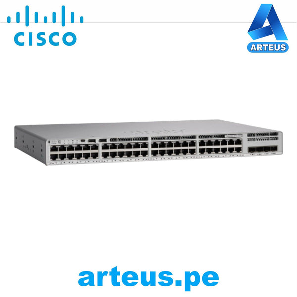 CISCO C9200L-48P-4G-E - Conmutador de nivel 3 - 48 Puertos Gestionable - 3 Capa compatible - Modular - 4 Ranuras SFP - Par trenzado, Fibra Óptica - ARTEUS