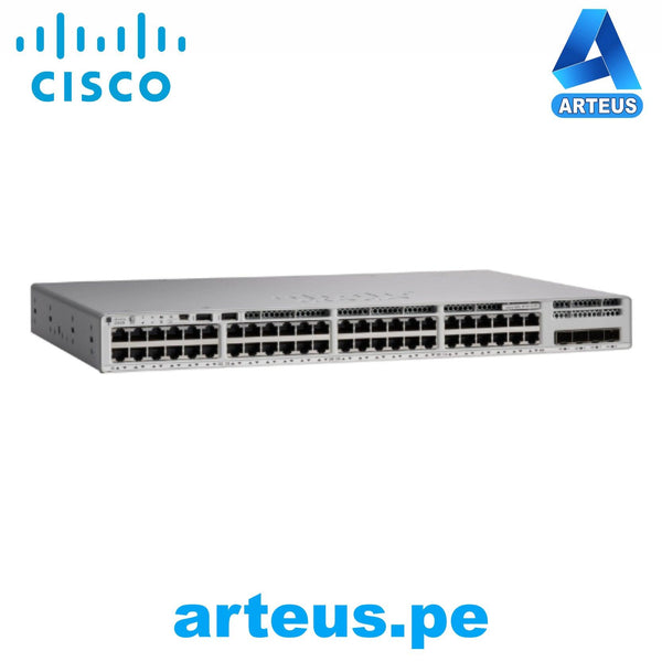 CISCO C9200L-48T-4G-E - Conmutador de nivel 3 - 48 Puertos Gestionable - 3 Capa compatible - Modular - 4 Ranuras SFP - Par trenzado, Fibra Óptica - ARTEUS