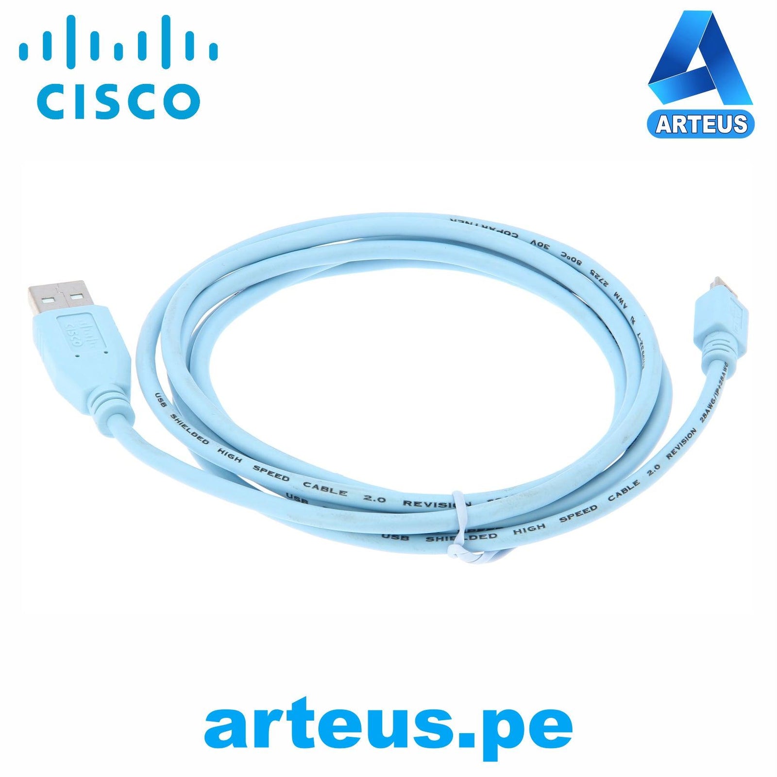 CISCO CAB-CONSOLE-USB= - CABLE CONSOLA 6FT CON USB TIPO A Y MI